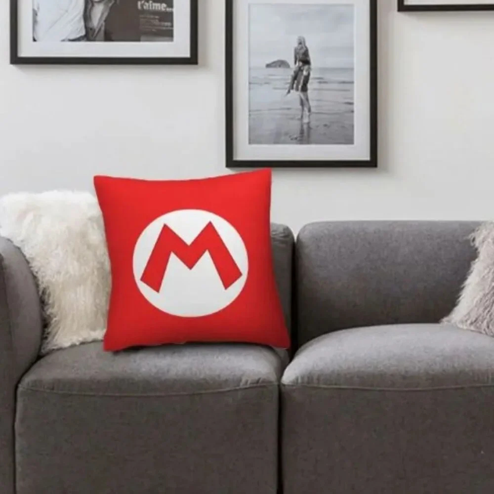 Super Mario Group Decorative Throw Pillow 18x18 Double Sided w Insert